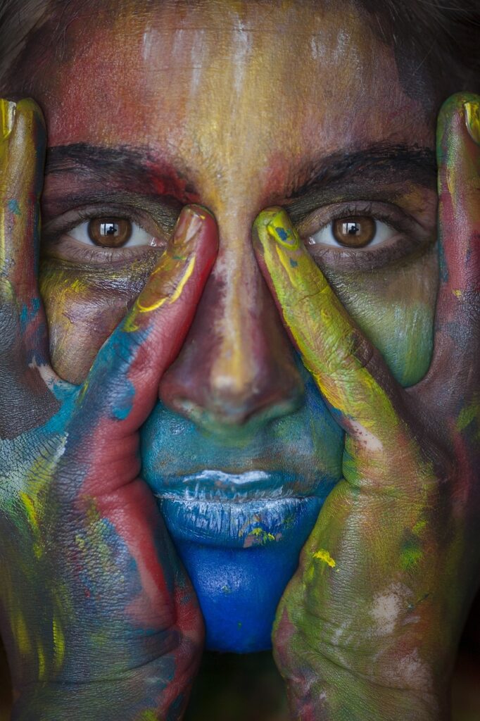 colors, portrait, macro, canon, colored, multicolour, concept, face